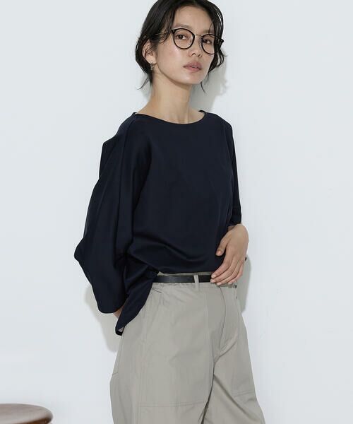 COMME CA PLATINUM / コムサ・プラチナ カットソー | トリコット ボートネックプルオーバー(09:ネイビー)