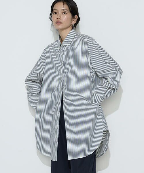 COMME CA PLATINUM / コムサ・プラチナ シャツ・ブラウス | タイプライター ストライプシャツ（22:ブルー）