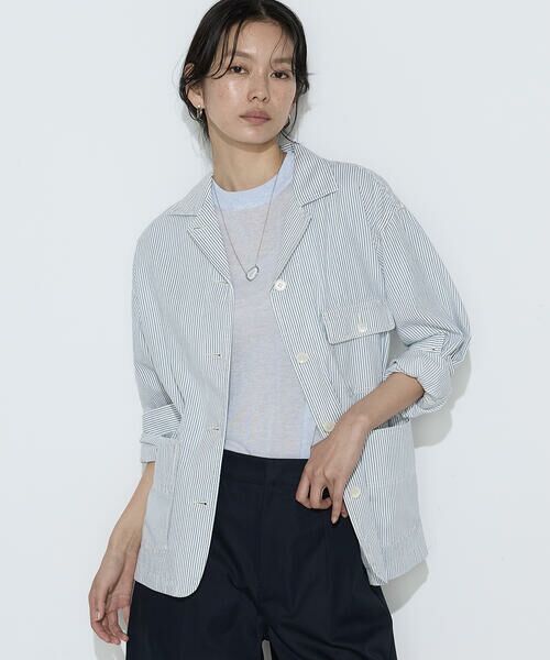 COMME CA PLATINUM / コムサ・プラチナ その他アウター | 〔 +サイズ 〕 ヒッコリー カバーオール | 詳細3