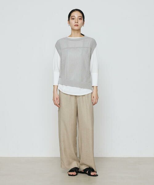 COMME CA PLATINUM / コムサ・プラチナ その他パンツ | 麻調合繊 ワイドパンツ | 詳細19