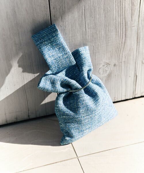 COMME CA PLATINUM / コムサ・プラチナ ショルダーバッグ | デニムライク ツイードバッグ（22:サックス系）