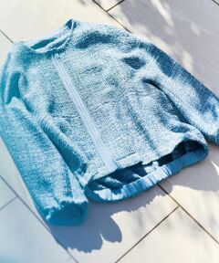 COMME CA PLATINUM / コムサ・プラチナ ブルゾン | デニムライク ツイードブルゾン