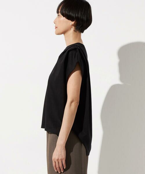 COMME CA PLATINUM / コムサ・プラチナ カットソー | スーピマコットンポンチ肩タックデザインTシャツ | 詳細12