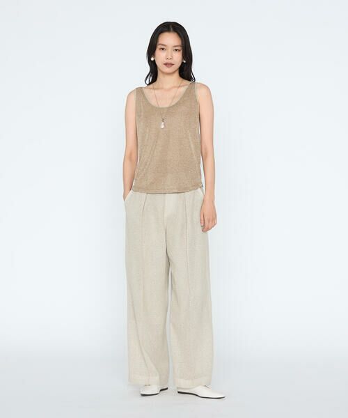 COMME CA PLATINUM / コムサ・プラチナ タンクトップ | メタリックテレコ タンクトップ | 詳細1