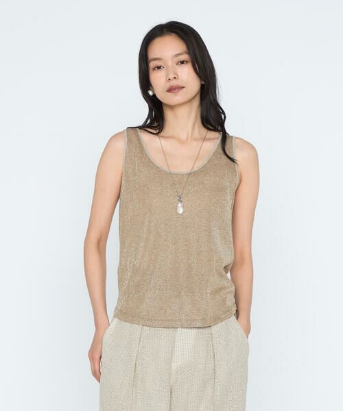 COMME CA PLATINUM / コムサ・プラチナ タンクトップ | メタリックテレコ タンクトップ | 詳細2