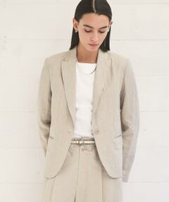 COMME CA PLATINUM / コムサ・プラチナ テーラードジャケット | 高密度リネンストレッチ トランスフォルメジャケット