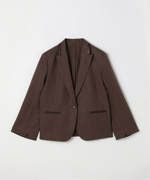COMME CA PLATINUM / コムサ・プラチナ テーラードジャケット | 高密度リネンストレッチ トランスフォルメジャケット（14:ブラウン）