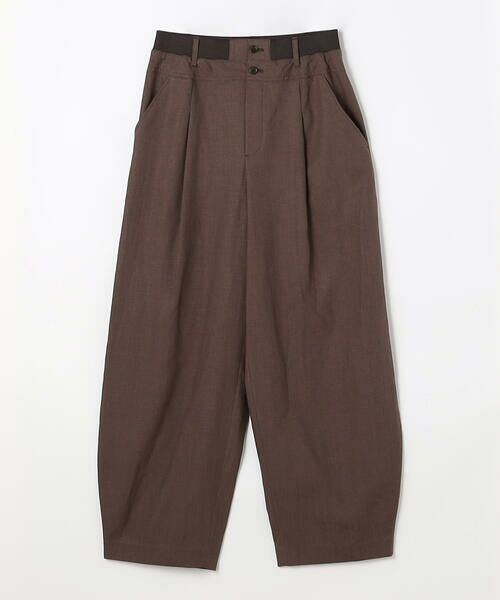 COMME CA PLATINUM / コムサ・プラチナ その他パンツ | 高密度リネンストレッチ バレルパンツ（14:ブラウン）