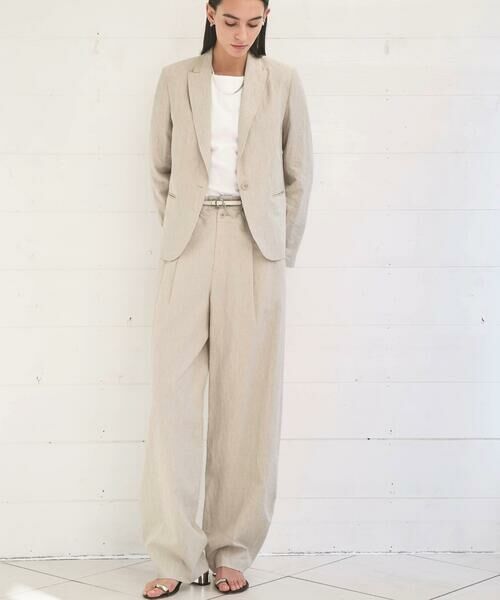COMME CA PLATINUM / コムサ・プラチナ その他パンツ | 高密度リネンストレッチ バレルパンツ | 詳細2