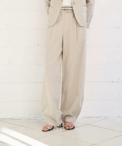 COMME CA PLATINUM / コムサ・プラチナ その他パンツ | 高密度リネンストレッチ バレルパンツ（15:亜麻）