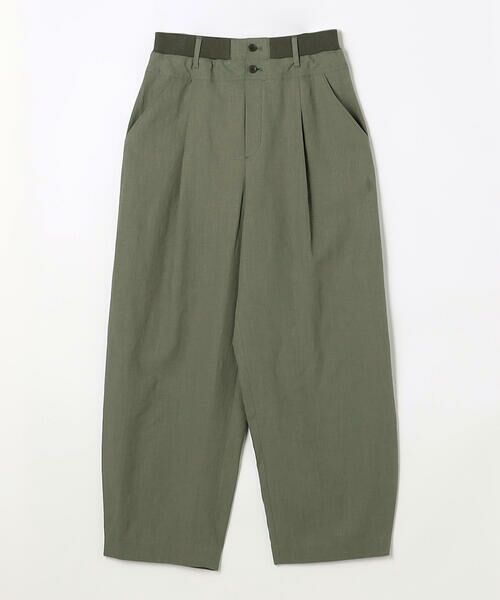COMME CA PLATINUM / コムサ・プラチナ その他パンツ | 高密度リネンストレッチ バレルパンツ（20:カーキ）