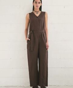 COMME CA PLATINUM / コムサ・プラチナ サロペット・オールインワン | 高密度リネンストレッチ ジャンプスーツ