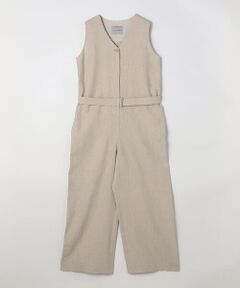 COMME CA PLATINUM / コムサ・プラチナ サロペット・オールインワン | 高密度リネンストレッチ ジャンプスーツ