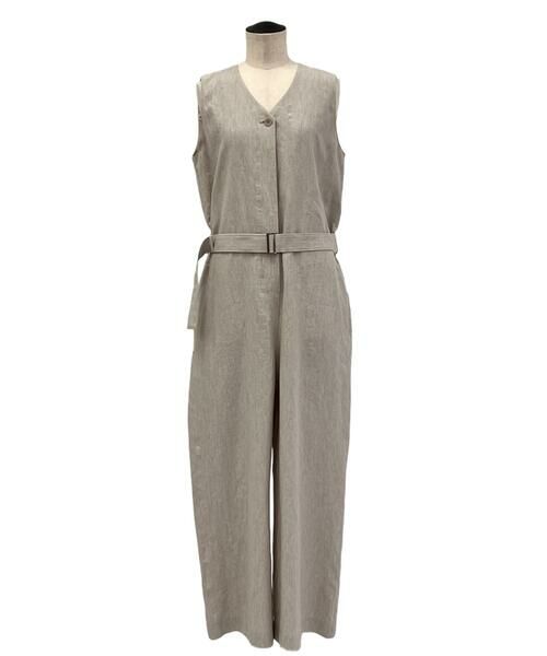 COMME CA PLATINUM / コムサ・プラチナ サロペット・オールインワン | 高密度リネンストレッチ ジャンプスーツ | 詳細12