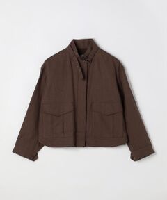 COMME CA PLATINUM / コムサ・プラチナ ブルゾン | 高密度リネンストレッチ フィールドジャケット