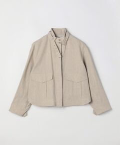 COMME CA PLATINUM / コムサ・プラチナ ブルゾン | 高密度リネンストレッチ フィールドジャケット