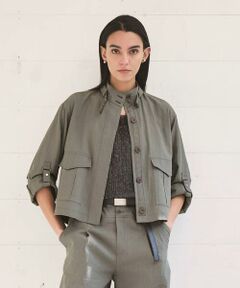 COMME CA PLATINUM / コムサ・プラチナ ブルゾン | 高密度リネンストレッチ フィールドジャケット