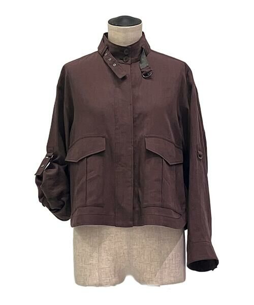 COMME CA PLATINUM / コムサ・プラチナ ブルゾン | 高密度リネンストレッチ フィールドジャケット | 詳細2