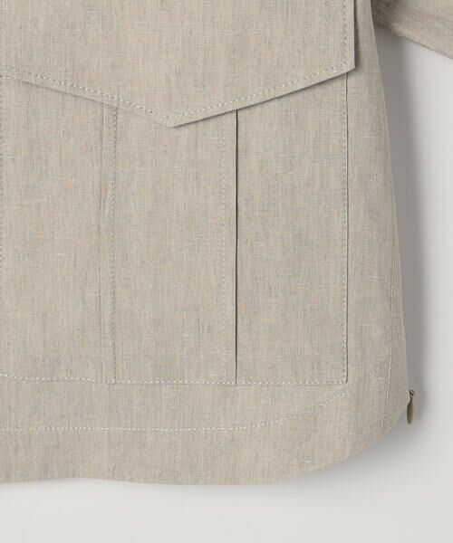 COMME CA PLATINUM / コムサ・プラチナ ブルゾン | 高密度リネンストレッチ フィールドジャケット | 詳細11