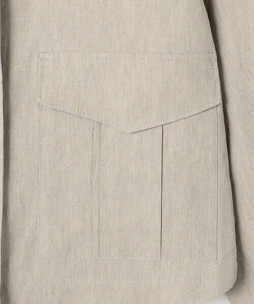 COMME CA PLATINUM / コムサ・プラチナ ブルゾン | 高密度リネンストレッチ フィールドジャケット | 詳細7