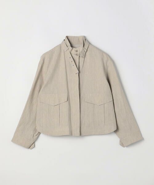COMME CA PLATINUM / コムサ・プラチナ ブルゾン | 高密度リネンストレッチ フィールドジャケット（15:亜麻）