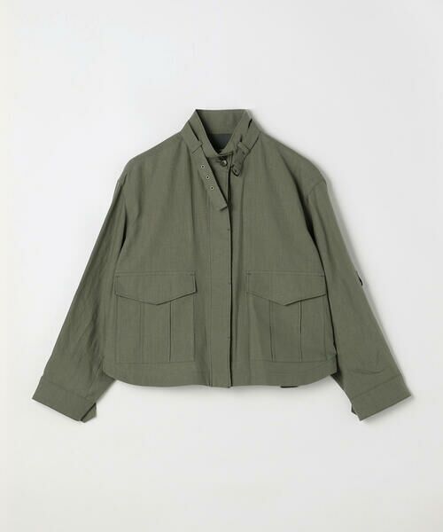 COMME CA PLATINUM / コムサ・プラチナ ブルゾン | 高密度リネンストレッチ フィールドジャケット | 詳細18
