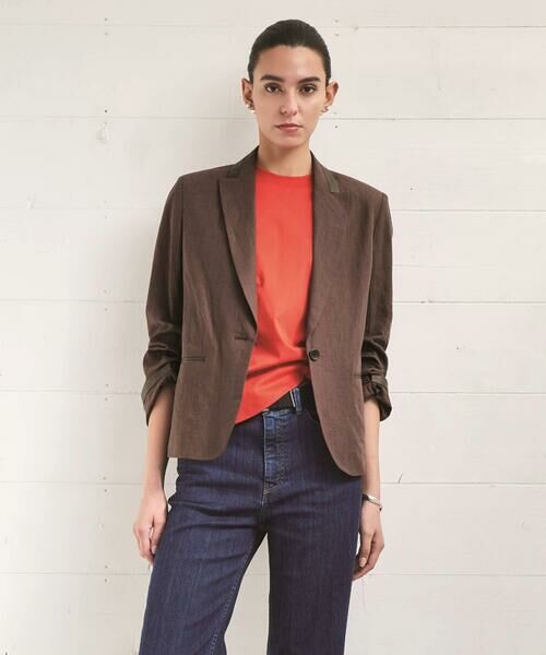 COMME CA PLATINUM / コムサ・プラチナ カットソー | アルビニスムース シャーリングトップス（13:ブラッドオレンジ）