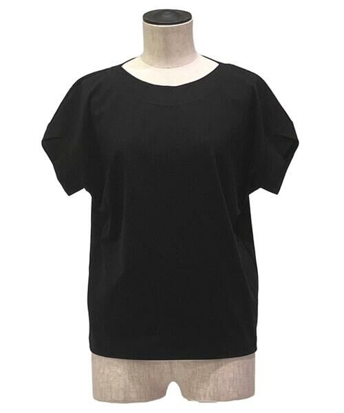 COMME CA PLATINUM / コムサ・プラチナ Tシャツ | スビンプラチナムスムース ボートネックTシャツ（05:ブラック）