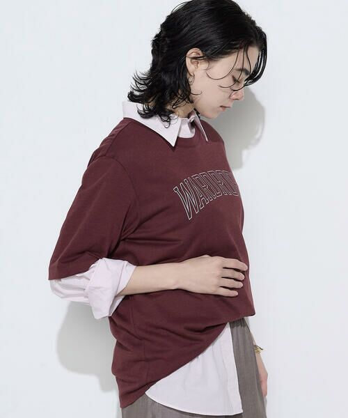 COMME CA PLATINUM / コムサ・プラチナ Tシャツ | ヴィンテージプレーティング天竺 ロゴプリントTシャツ | 詳細20