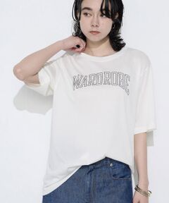 COMME CA PLATINUM / コムサ・プラチナ Tシャツ | 〔 +サイズ 〕 ヴィンテージプレーティング天竺 ロゴプリントTシャツ