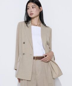 COMME CA PLATINUM / コムサ・プラチナ テーラードジャケット | 【セットアップ対応】【RE:撚】トリアセクールスラブ ダブルジャケット