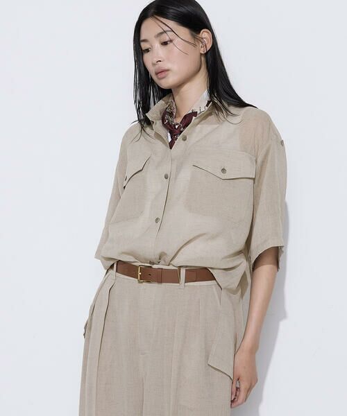 COMME CA PLATINUM / コムサ・プラチナ シャツ・ブラウス | 【セットアップ対応】トリアセクールスラブ シャツ（07:亜麻）