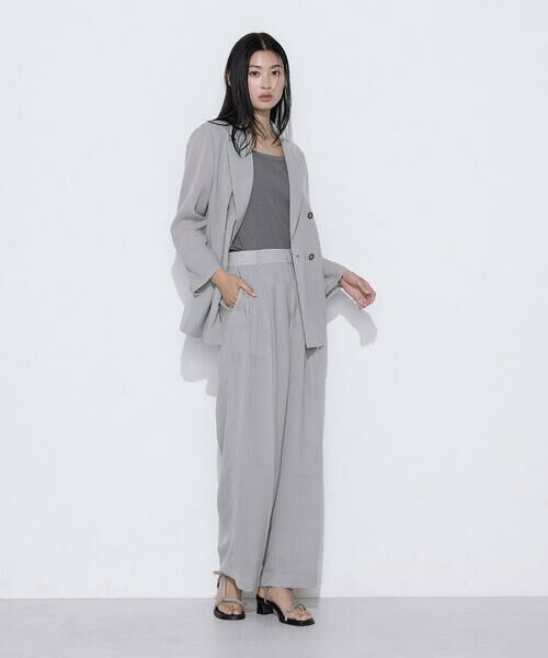 COMME CA PLATINUM / コムサ・プラチナ その他パンツ | 【セットアップ対応】【RE:撚】トリアセクールスラブ タックワイドパンツ | 詳細2