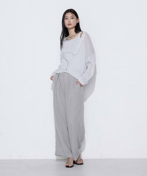 COMME CA PLATINUM / コムサ・プラチナ その他パンツ | 【セットアップ対応】【RE:撚】トリアセクールスラブ タックワイドパンツ | 詳細5