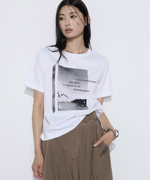 COMME CA PLATINUM / コムサ・プラチナ Tシャツ | スーピマコットンポンチ Tシャツ（01:シロ）