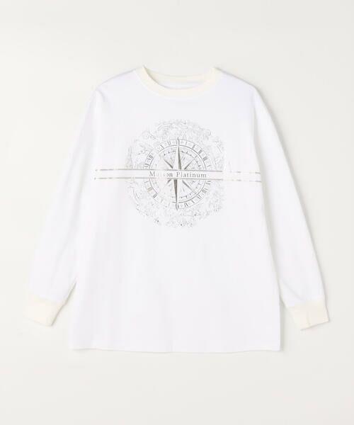 COMME CA PLATINUM / コムサ・プラチナ Tシャツ | コットンハイゲージポンチ ロゴプルオーバー（01:ホワイト）