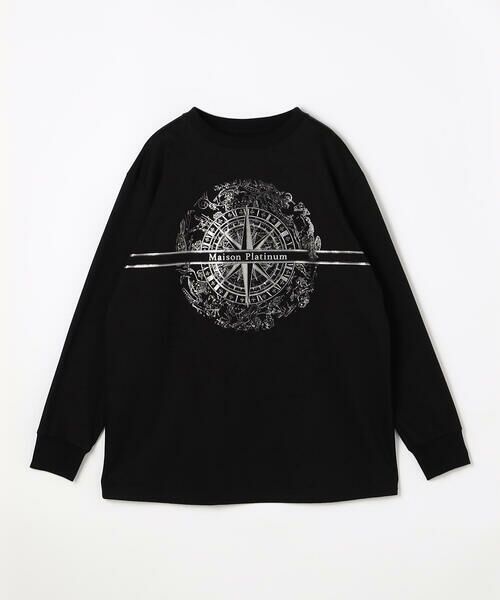 COMME CA PLATINUM / コムサ・プラチナ Tシャツ | コットンハイゲージポンチ ロゴプルオーバー（05:ブラック）
