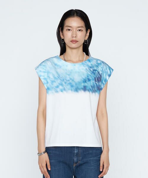 COMME CA PLATINUM / コムサ・プラチナ Tシャツ | アルビニスムース 水面プリントTシャツ | 詳細5