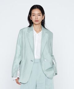 《セットアップ対応》リネン×シルクツイル テーラードジャケット