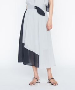 COMME CA PLATINUM / コムサ・プラチナ ロング・マキシ丈スカート | 【セットアップ対応】ラミーちりめん アシンメトリーヘムスカート
