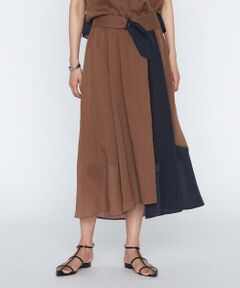 COMME CA PLATINUM / コムサ・プラチナ ロング・マキシ丈スカート | 【セットアップ対応】ラミーちりめん アシンメトリーヘムスカート