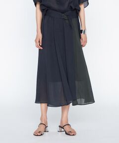 COMME CA PLATINUM / コムサ・プラチナ ロング・マキシ丈スカート | 【セットアップ対応】ラミーちりめん アシンメトリーヘムスカート