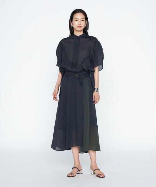 COMME CA PLATINUM / コムサ・プラチナ ロング・マキシ丈スカート | 【セットアップ対応】ラミーちりめん アシンメトリーヘムスカート | 詳細21