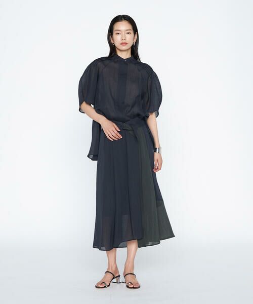 COMME CA PLATINUM / コムサ・プラチナ ロング・マキシ丈スカート | 【セットアップ対応】ラミーちりめん アシンメトリーヘムスカート | 詳細22