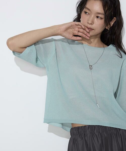 COMME CA PLATINUM / コムサ・プラチナ ニット・セーター | 【前後2WAY】ジャカード柄 シアーニットTシャツ | 詳細24