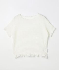 COMME CA PLATINUM / コムサ・プラチナ カットソー | マジョリカ格子柄プリーツ プルオーバー