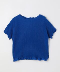 COMME CA PLATINUM / コムサ・プラチナ カットソー | マジョリカ格子柄プリーツ プルオーバー