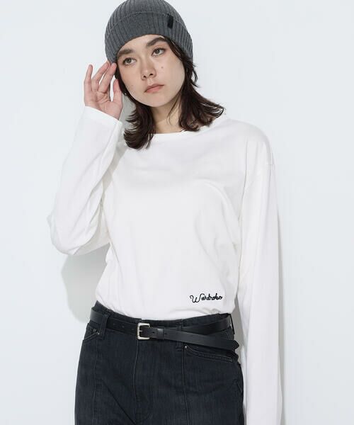 COMME CA PLATINUM / コムサ・プラチナ Tシャツ | スビンコットン100/2天竺 刺繍入りロンT | 詳細3