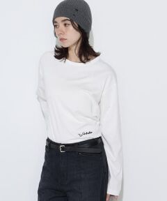COMME CA PLATINUM / コムサ・プラチナ Tシャツ | 〔+サイズ〕スビンコットン100/2天竺 刺繍入りロンT