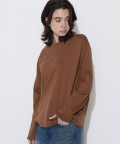 COMME CA PLATINUM / コムサ・プラチナ Tシャツ | 〔+サイズ〕スビンコットン100/2天竺 刺繍入りロンT